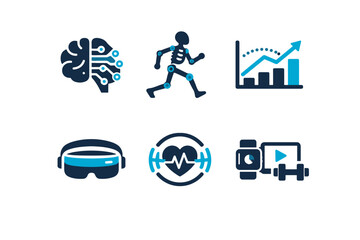 Simple text image trainer brain icon platform vector generation background scalable no