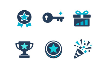 Icon minimal icons key letters reward coin box progress no vector text