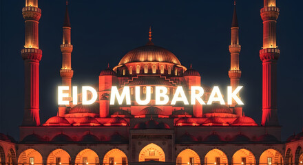 Eid mubarak celebration at a mosque