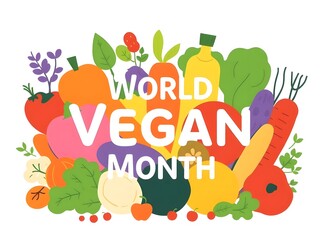 World Vegan Month Plant Based Lifestyle Illustration