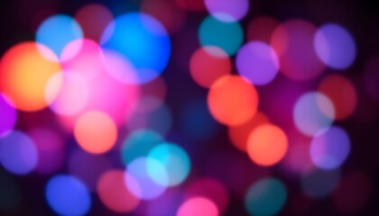 Vibrant multicolored lights bokeh effect, festive atmosphere, abstract background, colorful display, celebratory scene