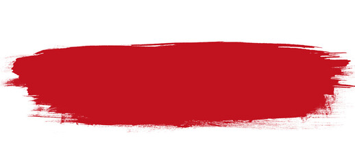 Vibrant red brush stroke paint banner isolated on transparent background png. Dynamic grunge ink swipe texture for title bar, lower third layout, bold headline, and creative graphic design.