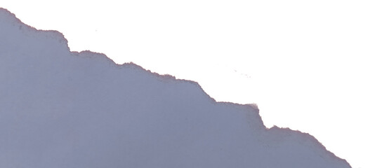 Muted blue gray torn edge paper strip isolated on transparent background png. Dusty periwinkle ripped paper texture banner for modern title bar, scrapbook layout, and creative collage design.