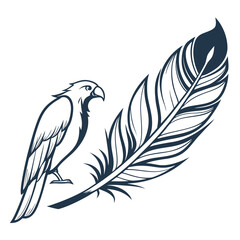 Obraz premium A vibrant and colorful bird logo design featuring delicate wings and feathers ideal for pet stores or wildlife organizations