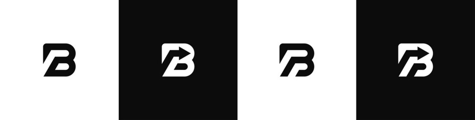 initial Letter B arrow logo icon design. Vector symbol illustration template