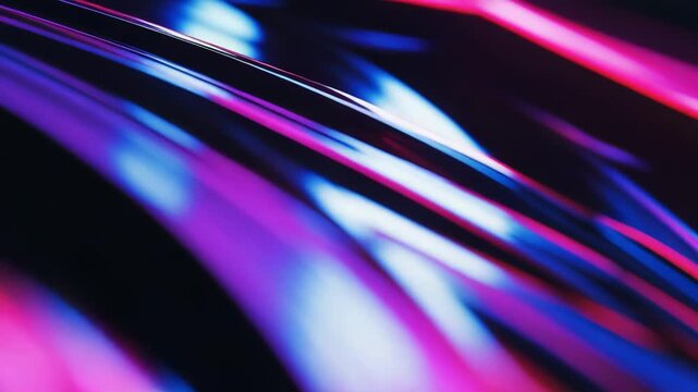 Vibrant neon light trails and glowing lines create a dynamic digital background representing fast data flow, connectivity, bandwidth and modern technology in cyberspace
