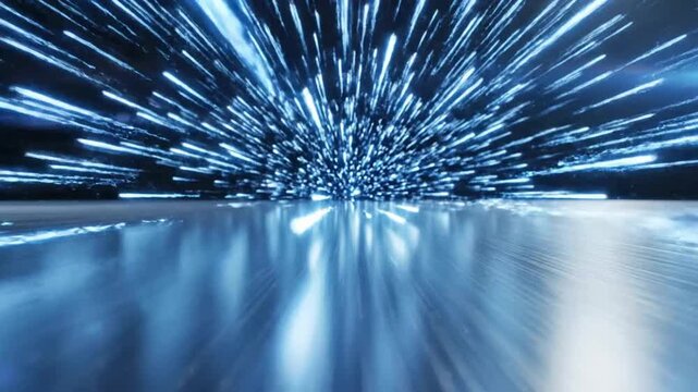 Bright sparks light up a dark space as the camera captures the moment of the explosion in slow motion from a close view