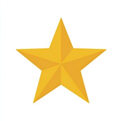 Obraz premium A bright, five-pointed gold star with subtle shading on a white background