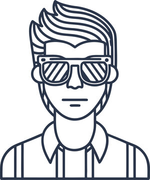 Stylish young man with sunglasses and trendy hairstyle wearing casual shirt and jacket