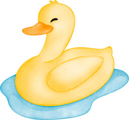 watercolor easter duck cute