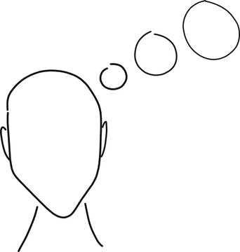 Thinking Process. Brainstorming. Problem Solving. Hand drawn head
