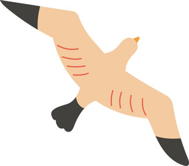 Seagull icon. Flying sea shore bird drawing