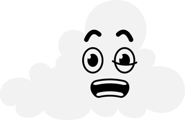 Obraz premium Kawaii cloud with funny doodle face. Funny sky weather