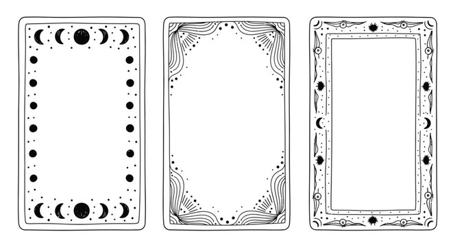 Three ornate playing card backs with unique decorative designs