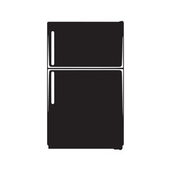 Black Refrigerator silhouette vector illustration