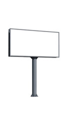 Obraz premium Blank billboard sign on metal post for advertising isolated on transparent background