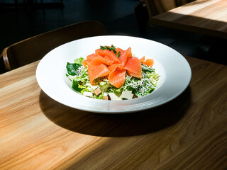 caesar salad with smoked salmon