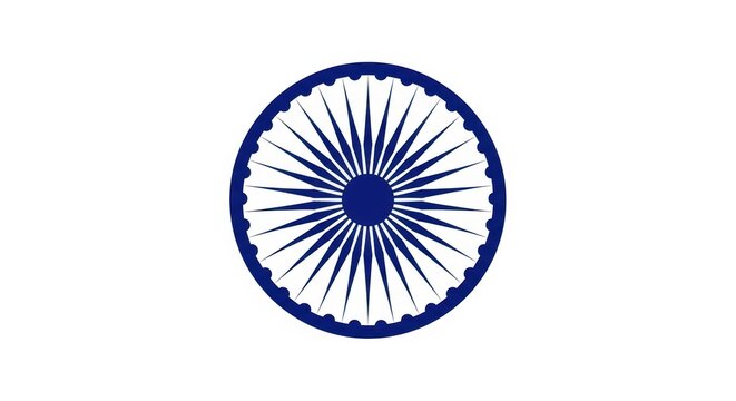The ashok chakra, a prominent symbol of the indian national flag