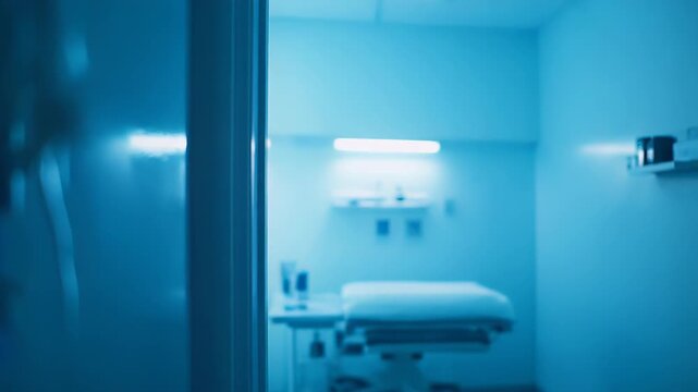 Iv drip delivering saline solution in a clinical room, close up of infusion apparatus on a drip stand supporting urgent patient treatment, recovery, and medical care