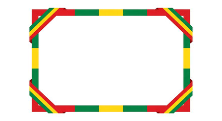 Obraz premium A colorful rectangular border with red, green, and yellow stripes on a white background.