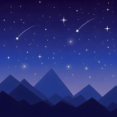 Fototapeta premium Stunning starry night sky over majestic mountains landscape