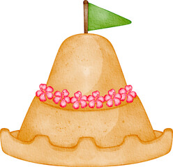 watercolor thai sand pagoda