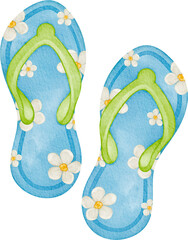 watercolor thai flip flops