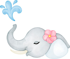 watercolor thai elephant