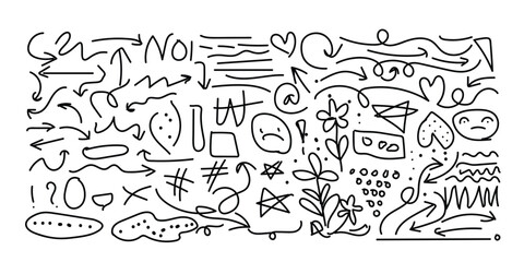 Fototapeta premium A collection of abstract doodles and scribbles on a white background