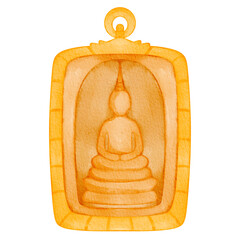 watercolor thai amulets