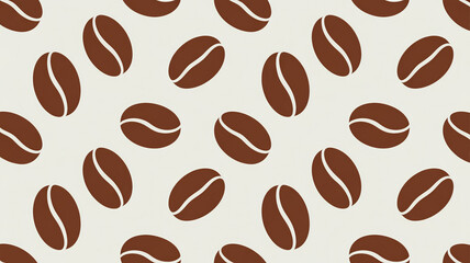 Obraz premium Brown coffee beans on cream background