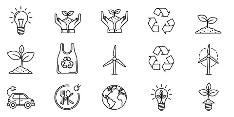 Fototapeta premium sustainable energy and environmental conservation icon.