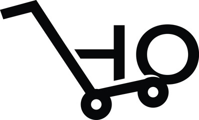 Letter HO shopping cart logo