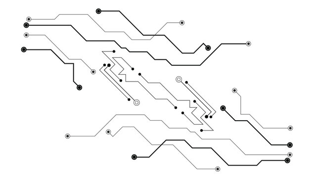 Vectors Abstract technology circuit diagram on white background. High tech circuit board connection system.