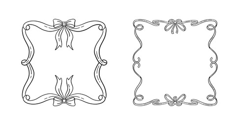 vintage frame design elements with coquette bow.
