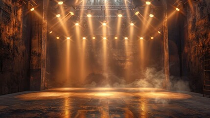 Fototapeta premium Elegant Studio Lighting Product Stage Abstract Background Design with Modern Elements and Empty Copy Space for Advertisement or Banner