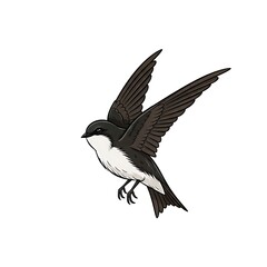 Bird in flight with white belly.