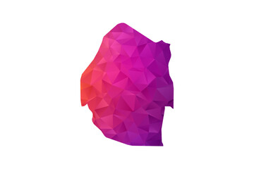 Fototapeta premium Swaziland Map - Polygon Style Vector Illustration in Orange and Pink Gradient, Low Poly Geometric Design, Isolated on White Background for Infographics and Education.