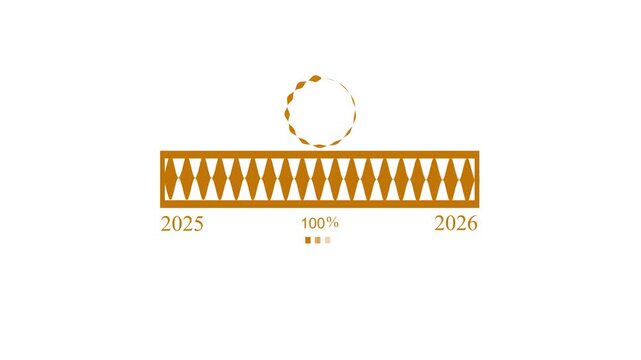 Minimalist progress bar between 2025 and 2026 animation