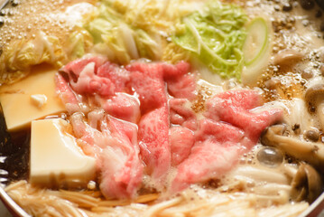 すき焼きのアップ写真