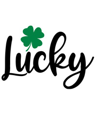 Obraz premium Lucky St Patricks Day typography design on plain white transparent isolated background for card, shirt, hoodie, sweatshirt, apparel, tag, mug, icon, poster or badge