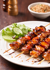 grilled bbq chicken skewers