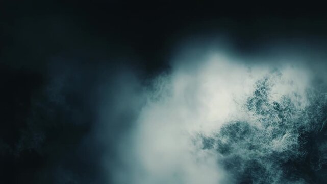 Dark ominous clouds fill the sky, moody and atmospheric with dense, heavy layers and soft light breaking through, suggesting stormy, dramatic weather and mystery