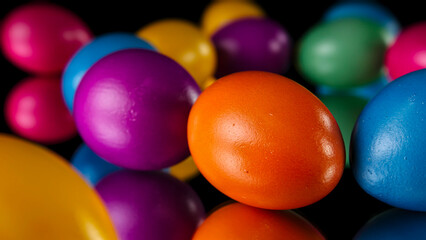 Process of making colored eggs for the Easter egg season