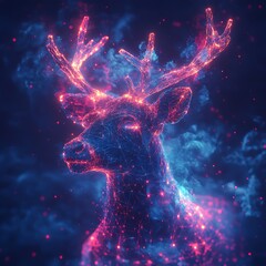 Futuristic light reindeer model high resolution picture