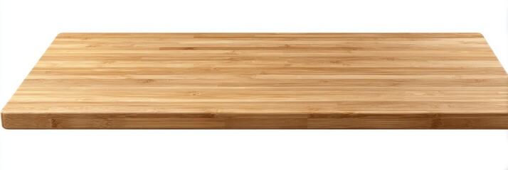 Obraz premium A smooth, polished wooden cutting board with a light-brown, striped grain pattern
