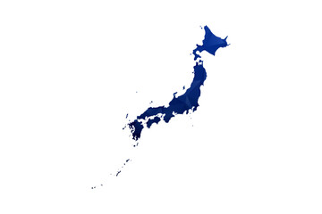 Fototapeta premium Japan Map - Polygon Style Vector Illustration in Dark Blue Gradient, Low Poly Geometric Design, Isolated on White Background for Infographics and Education.