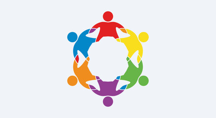 Diverse people holding hands in a circle, unity and teamwork concept