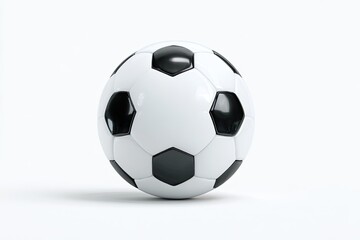 Naklejka premium A classic black and white spherical object with hexagonal paneling on a white background