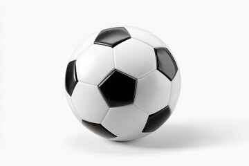 Fototapeta premium Classic black and white soccer ball on a clean white background